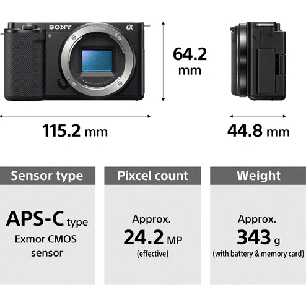 CAMARA PROFESIONAL SONY, SIN ESPEJO, CON LENTE DE 16-50mm, SERIE SONY ZV E10,  25 MEGAPIXELES (6000 x 4000) megapíxeles, LENTES INTERCAMBIABLES, IMAGENES FIJAS Y DE VIDEO
