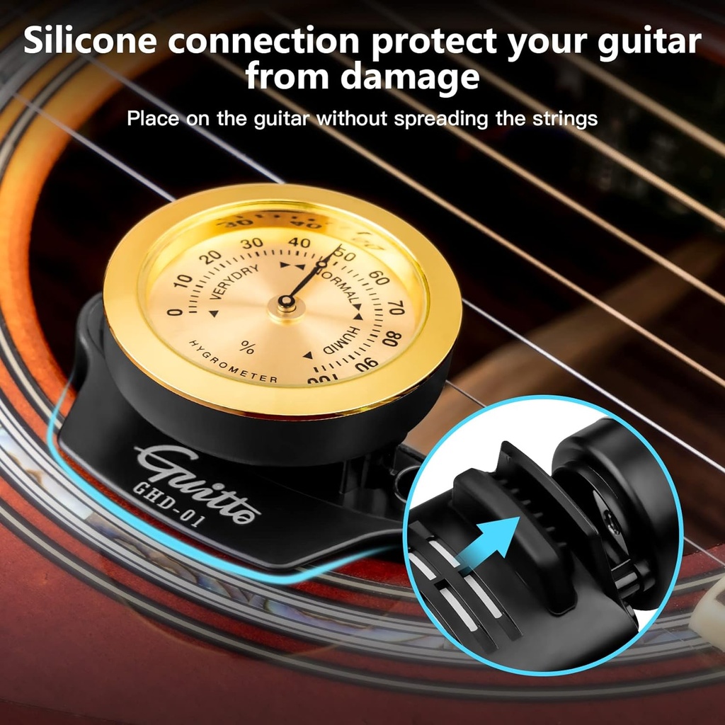 HUMIDIFICADOR GUITTO, INCORPORA HIGROMETRO PARA DETERMINAR LA HUMEDAD DEL AIRE ATMOSFERICO, BASE NEGRO.