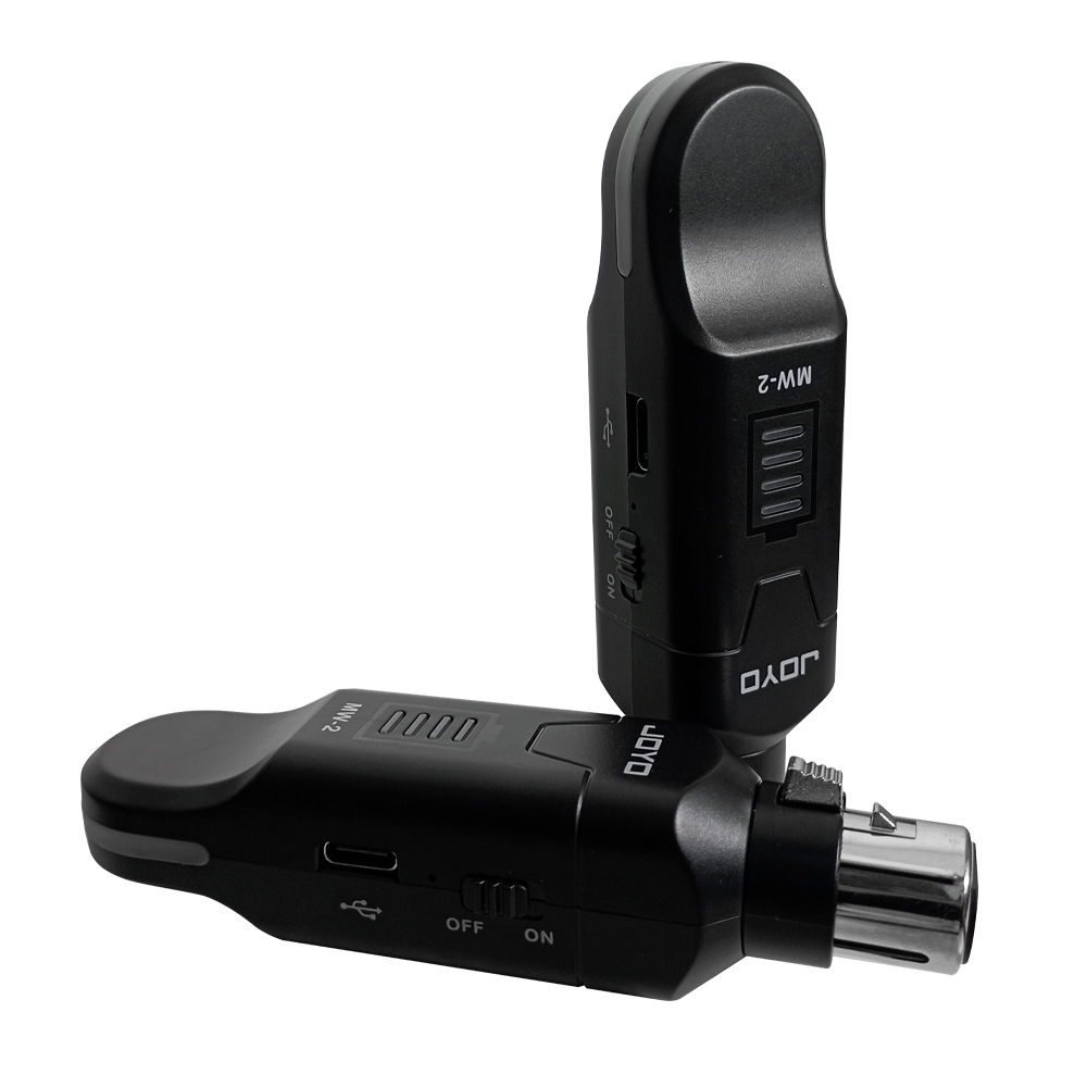 KIT TRANSMISOR Y RECEPTOR INALAMBRICO JOYO, PROFESIONAL P/MICROFONOS DINAMICOS, BATERIA RECARGABLE, COLOR NEGRO