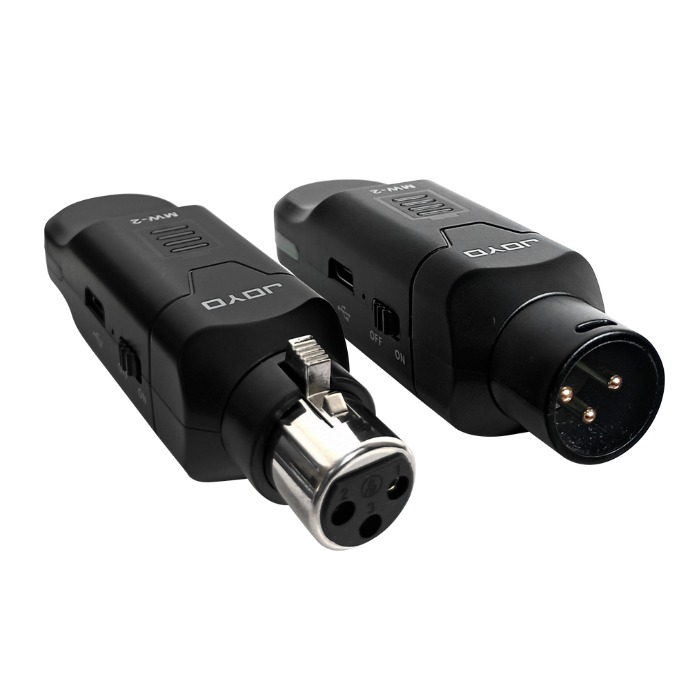 KIT TRANSMISOR Y RECEPTOR INALAMBRICO JOYO, PROFESIONAL P/MICROFONOS DINAMICOS, BATERIA RECARGABLE, COLOR NEGRO