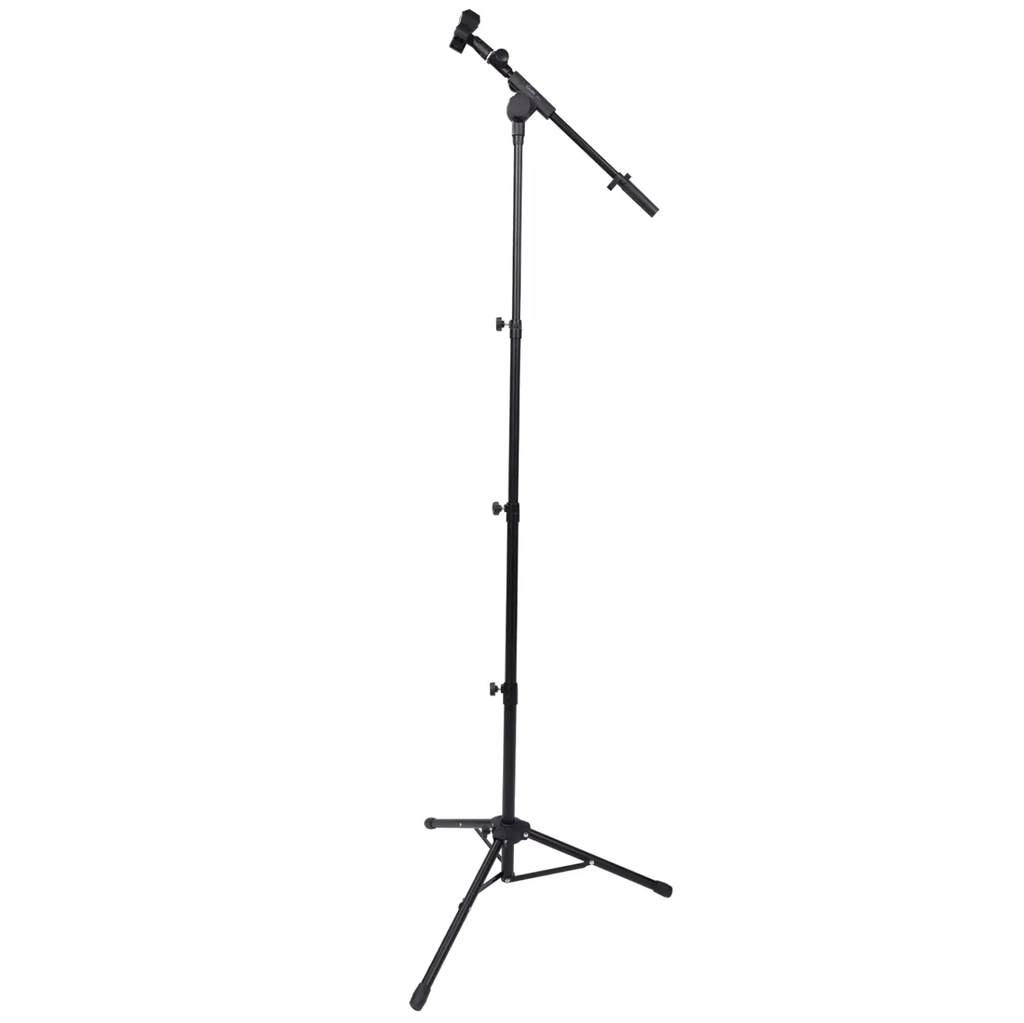 PEDESTAL PARA MICROFONO GUITO, CON BRAZO, INCLUYE SOPORTE PARA TABLET, COLOR NEGRO