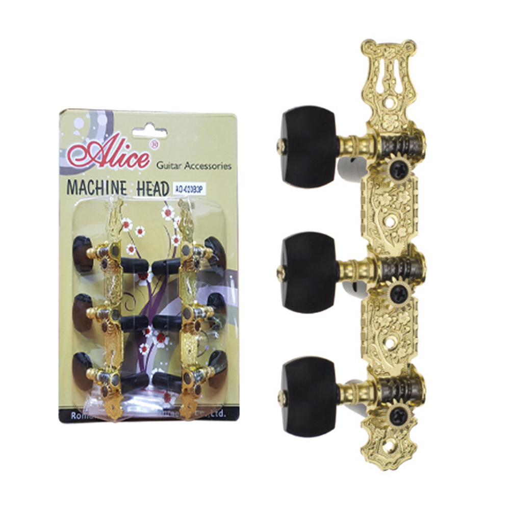 SET DE CLAVIJAS ALICE, METAL, PARA GUITARRA ACUSTICA, COLOR DORADO Y BLANCO (INSTALACION GRATIS)