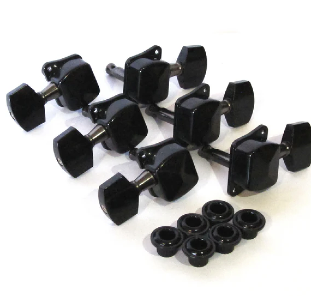 SET DE CLAVIJAS ALICE, METAL, PARA GUITARRA ACUSTICA, COLOR NEGRO