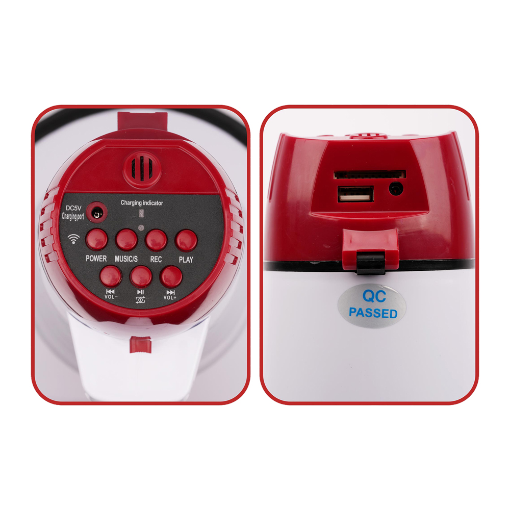 MEGAFONO NIPPON AMERICA, DE MANO, 12 PULGADAS, 50WATTS RMS, C/USB/SD/BT/GRABADORA/RECARGABLE