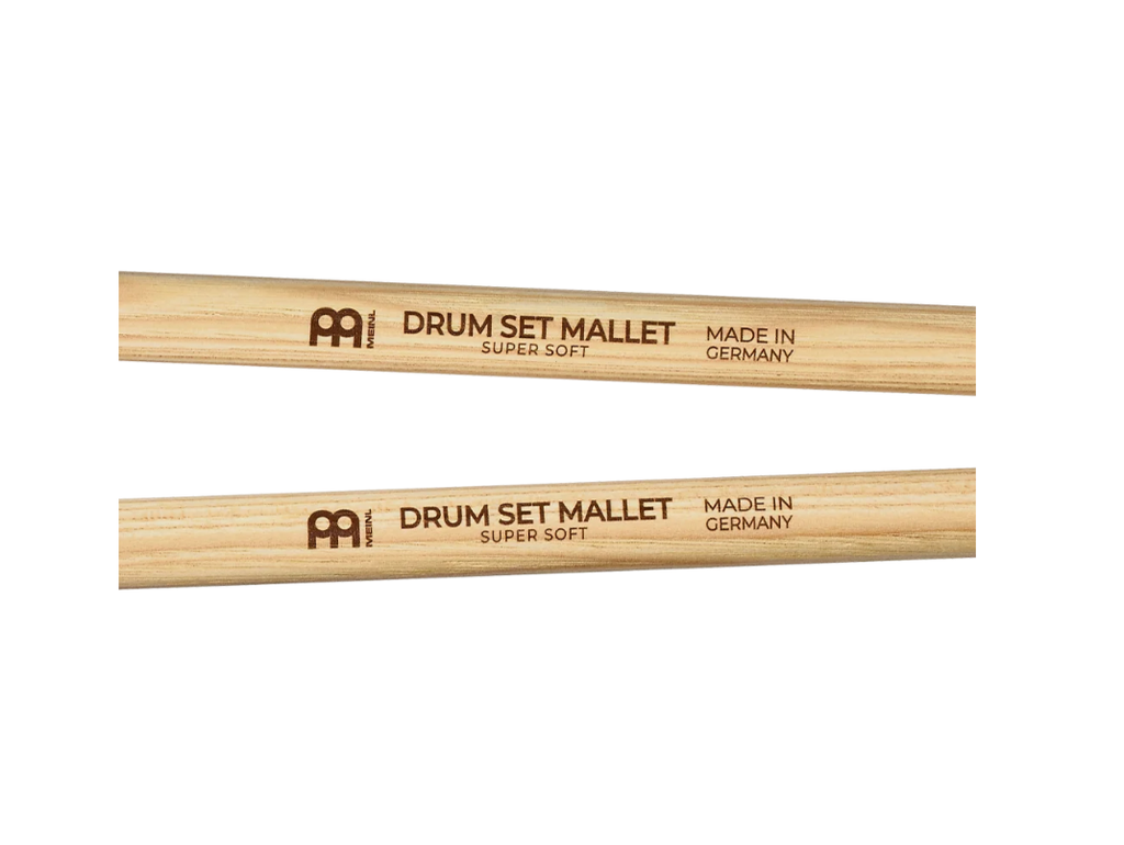 PAR DE BAQUETAS TIPO MAZOS MEINL, MULTIUSOS, DE FIELTRO SUAVE, MADERA NOGAL AMERICANO.