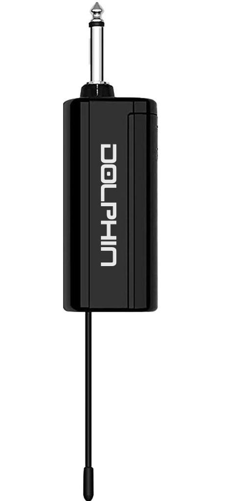 MICROFONO INALAMBRICO DOLPHIN, RECEPTOR UHF, USB-C, 50 CANALES INTERCAMBIABLES, METALICO NEGRO