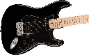 GUITARRA ELECTRICA FENDER, SERIE SQUIER , STRATOCASTER, COLOR NEGRO, TAPA BLANCA