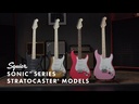 GUITARRA ELECTRICA FENDER, SERIE SQUIER , STRATOCASTER, COLOR NEGRO, TAPA BLANCA