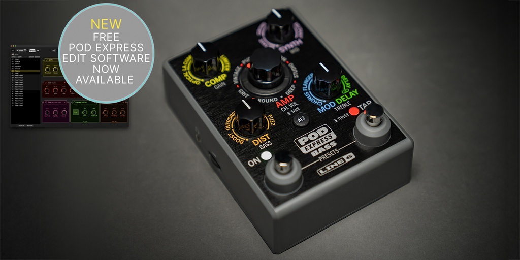 PROCESADOR MULTI-EFECTOS LINE 6, SERIE EXPRESS BASS INT, PARA BAJO, 7 MODELOS DE AMPLIFICADORES, 7 PANTALLAS, 17 EFECTOS 17 EFECTOS DE DISTORSION, COMPRESION, SINTETIZADOR, MODULACION Y DELAY, INCLUYENDO UN LOOPER.