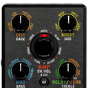 PEDAL MULTI-EFECTOS LINE 6, SERIE POD EXPRESS BLACK, PARA GUITARRA, INCLUYE 7 APLIFICADORES, 7 CABINAS Y 17 EFECTOS, INCLUYENDO UN LOOPER.