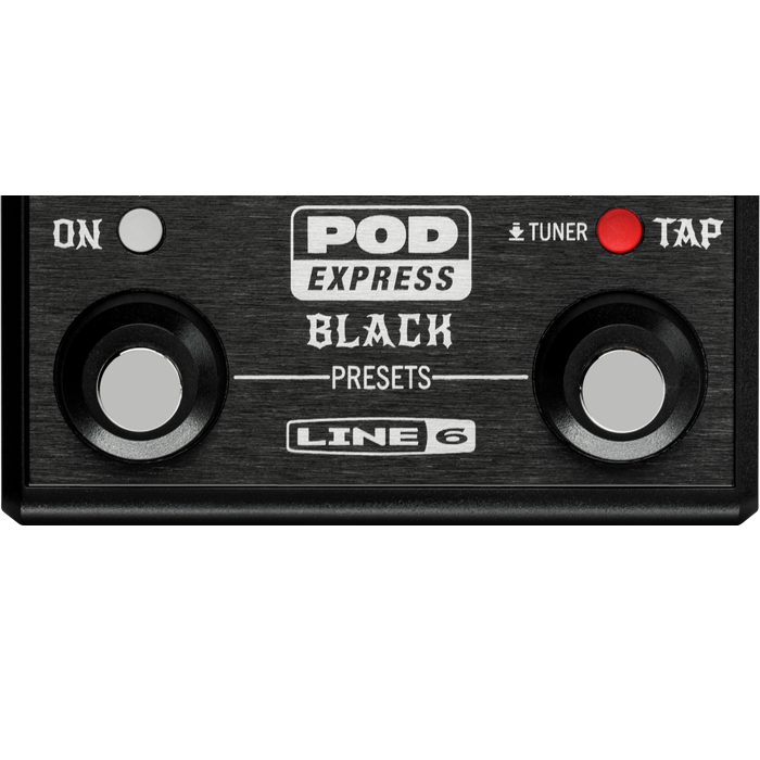 PEDAL MULTI-EFECTOS LINE 6, SERIE POD EXPRESS BLACK, PARA GUITARRA, INCLUYE 7 APLIFICADORES, 7 CABINAS Y 17 EFECTOS, INCLUYENDO UN LOOPER.