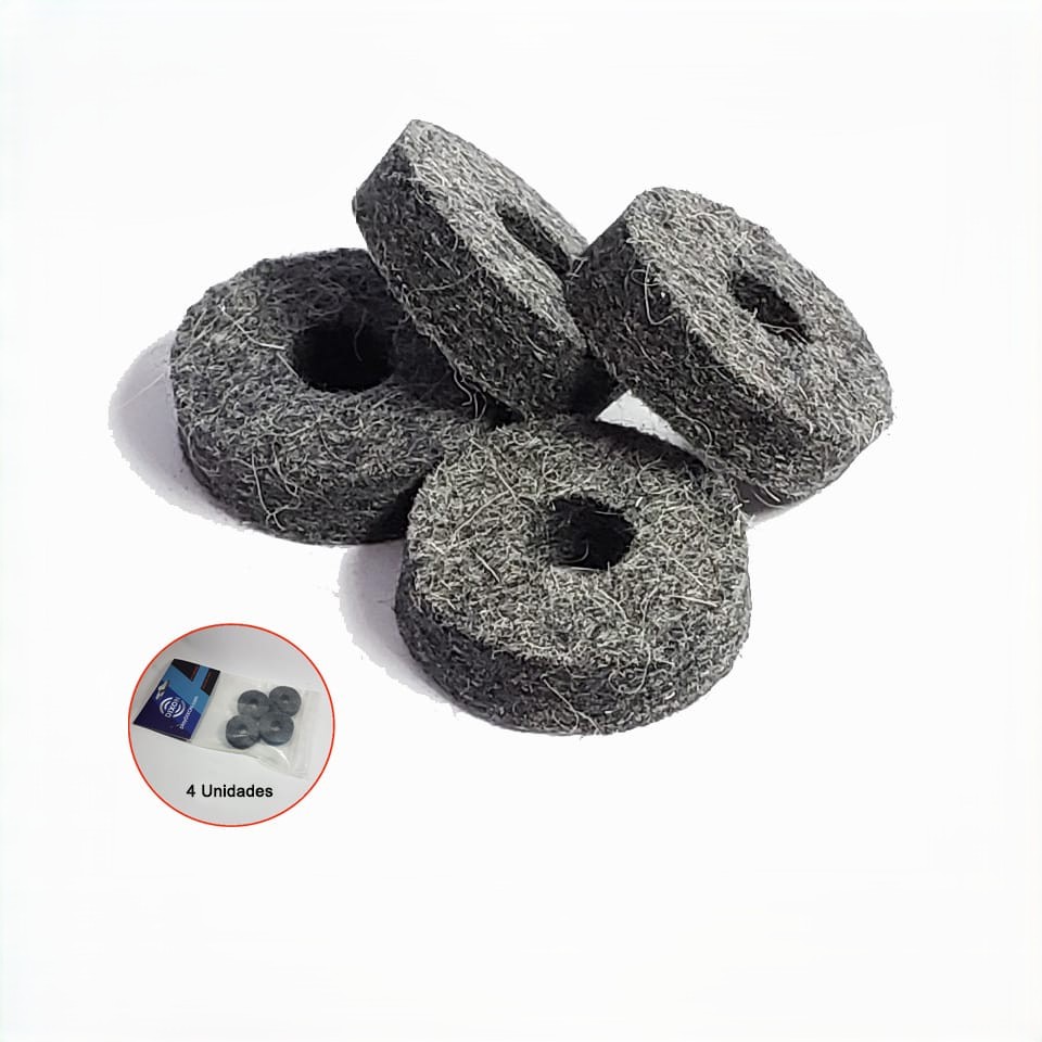 SET DE FELPAS DIXON, ALMOHADILLAS DE FIELTRO, 4 UNIDADES, 36X10 MM, PARA PEDESTAL DE PLATILLOS, COLOR GRIS OSCURO.