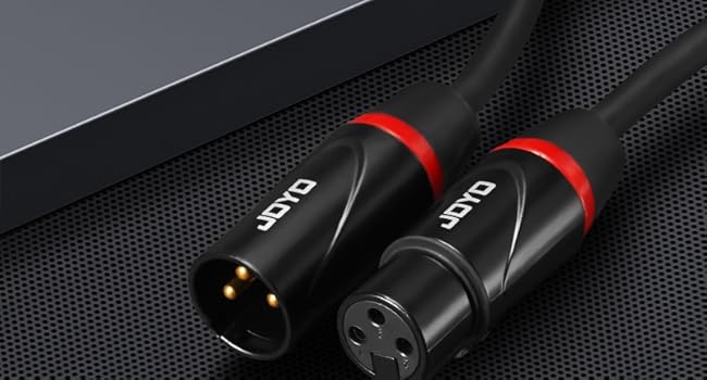 CABLE PARA MICROFONO JOYO, XLR MACHO - XLR HEMBRA, CAPA LISO NEGRO, 26 METROS, 20AWG