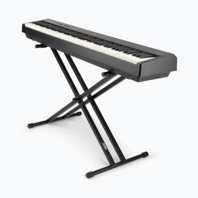 PEDESTAL PARA TECLADO ON-STAGE, DOBLE BARRA X, COLOR NEGRO