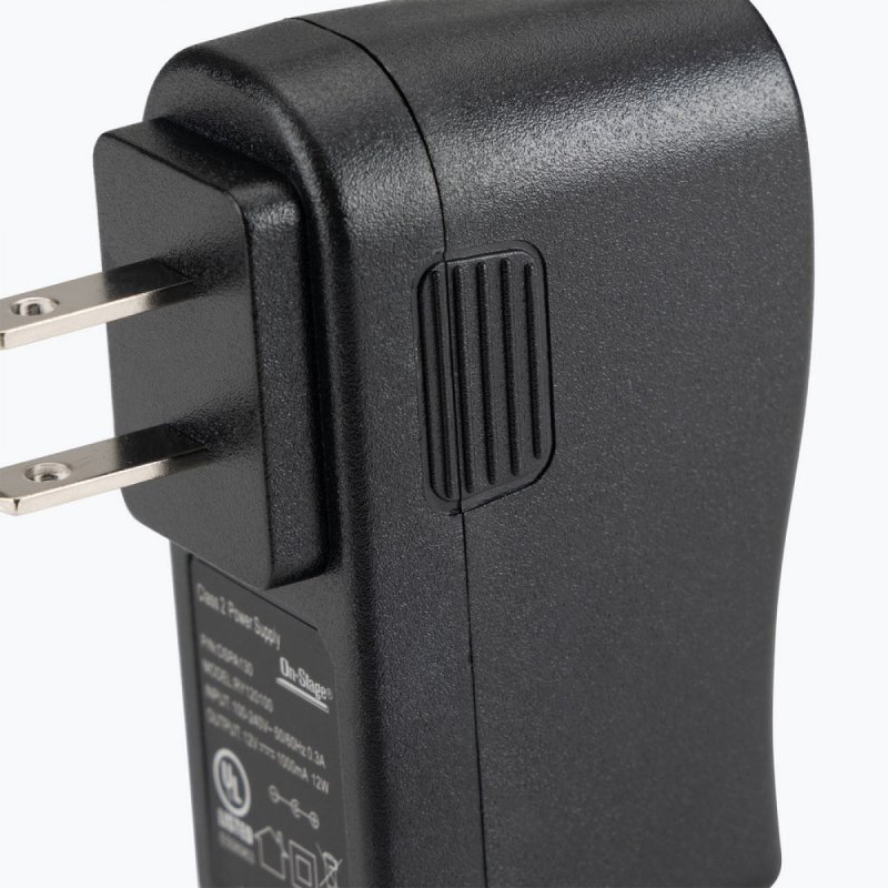 ADAPTADOR DE CORRIENTE ON-STAGE, COMPATIBLE CON TECLADOS YAMAHA, REEMPLAZO DEL PA130 YAMAHA, 12VOLTIOS, COLOR NEGRO.