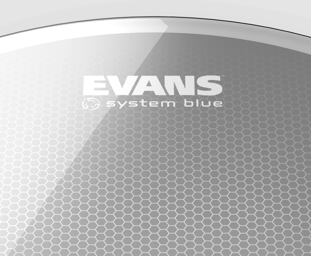 PARCHE EVANS, PARA TAMBOR (TOM) DE 08", SERIE SYSTEM BLUE, DE MARCHA, TRANSPARENTE, 2 CAPAS
