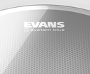 PARCHE EVANS, PARA TAMBOR (TOM) DE 08", SERIE SYSTEM BLUE, DE MARCHA, TRANSPARENTE, 2 CAPAS