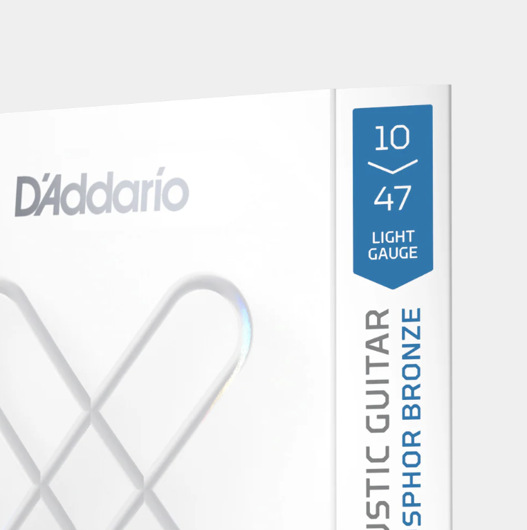 SET DE CUERDAS D´ADDARIO, PARA GUITARRA ACUSTICA, METAL, CALIBRE 010/047, 80/20 BRONZE, EXTENDED LIFE + NATURAL FEEL (copia)