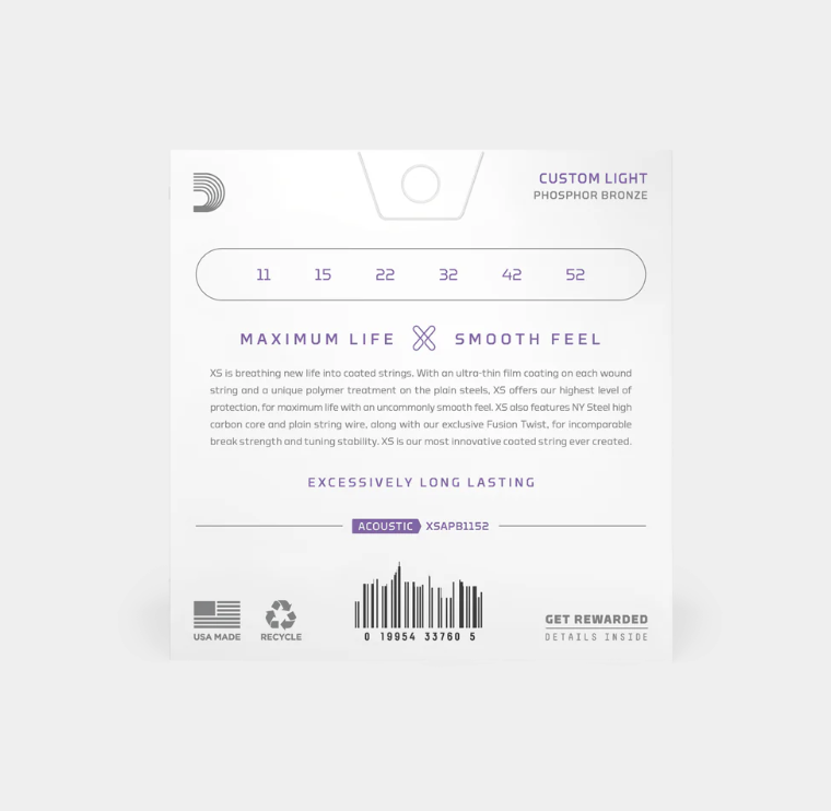 SET DE CUERDAS D´ADDARIO, PARA GUITARRA ACUSTICA, METAL, CALIBRE 010/047, 80/20 BRONZE, EXTENDED LIFE + NATURAL FEEL (copia)