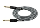 CABLE PARA INSTRUMENTO KIRLIN, TS 1/4 - TS 1/4, CAPA DE TELA GRIS/ NEGRO, PLUG DORADO, 6 METROS, (copia)