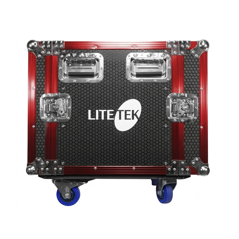 HARD CASE, RACK DE GIRA PROFESIONAL, LITE TEK, CON RUEDAS, 10U, COLOR NEGRO CON PERFIL ROJO.