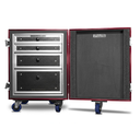 HARD CASE, RACK DE GIRA PROFESIONAL, LITE TEK, SERIE TOOLS, 4 BANDEJAS, CON RUEDAS, 16U, COLOR NEGRO CON PERFIL ROJO. (copia)