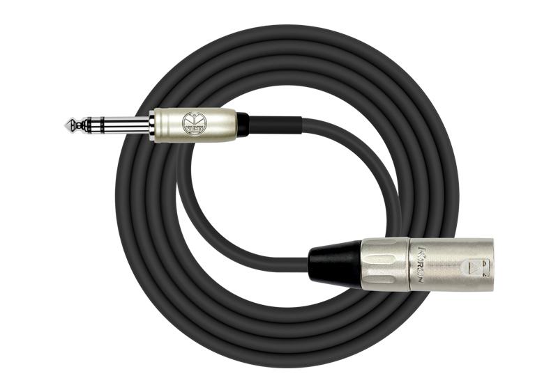 CABLE CONEXION UNICA KIRLIN, TRS 1/4 BALANCEADO - XLR MACHO, CAPA LISO NEGRO, 3 METROS, 24 AWG
