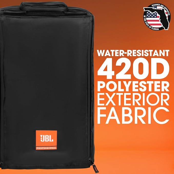 FUNDA PARA BOCINA JBL, IMPERMEABLE, ENGUATADO, COLOR NEGRO