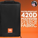 FUNDA PARA BOCINA JBL, IMPERMEABLE, ENGUATADO, COLOR NEGRO