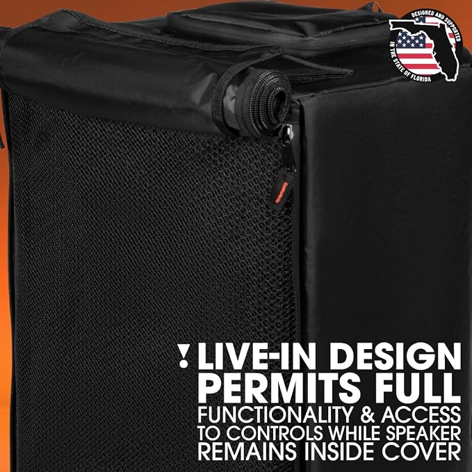 FUNDA PARA BOCINA JBL, IMPERMEABLE, ENGUATADO, COLOR NEGRO