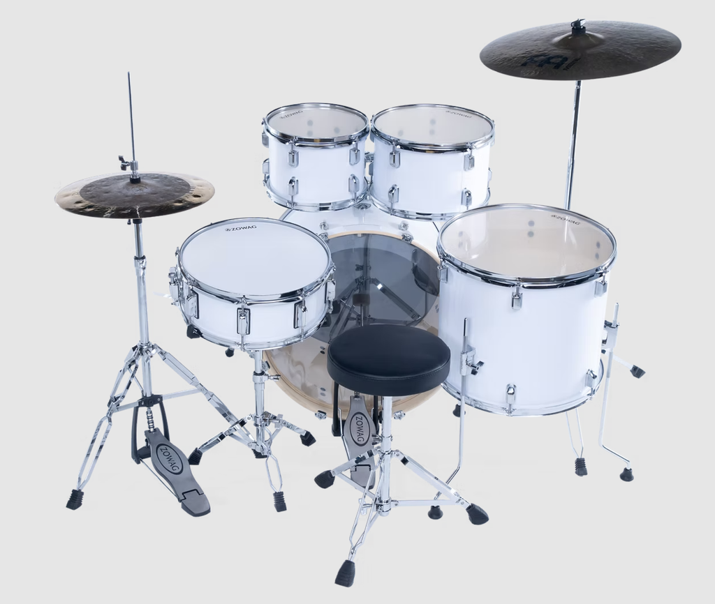 BATERIA ACUSTICA ZOWAG, 5PCS, MADERA DE ALAMO, ARO CROMADO (NO INCLUYE PLATILLOS)