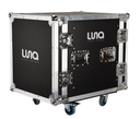 HARD CASE, RACK DE GIRA PROFESIONAL, LUNA, CON RUEDAS, 12U, PUERTAS CONVERTIBLES A MESA, COLOR NEGRO, ORILLAS COLOR PLATEADO.