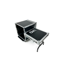HARD CASE, RACK DE GIRA PROFESIONAL, LUNA, CON RUEDAS, 12U, PUERTAS CONVERTIBLES A MESA, COLOR NEGRO, ORILLAS COLOR PLATEADO.