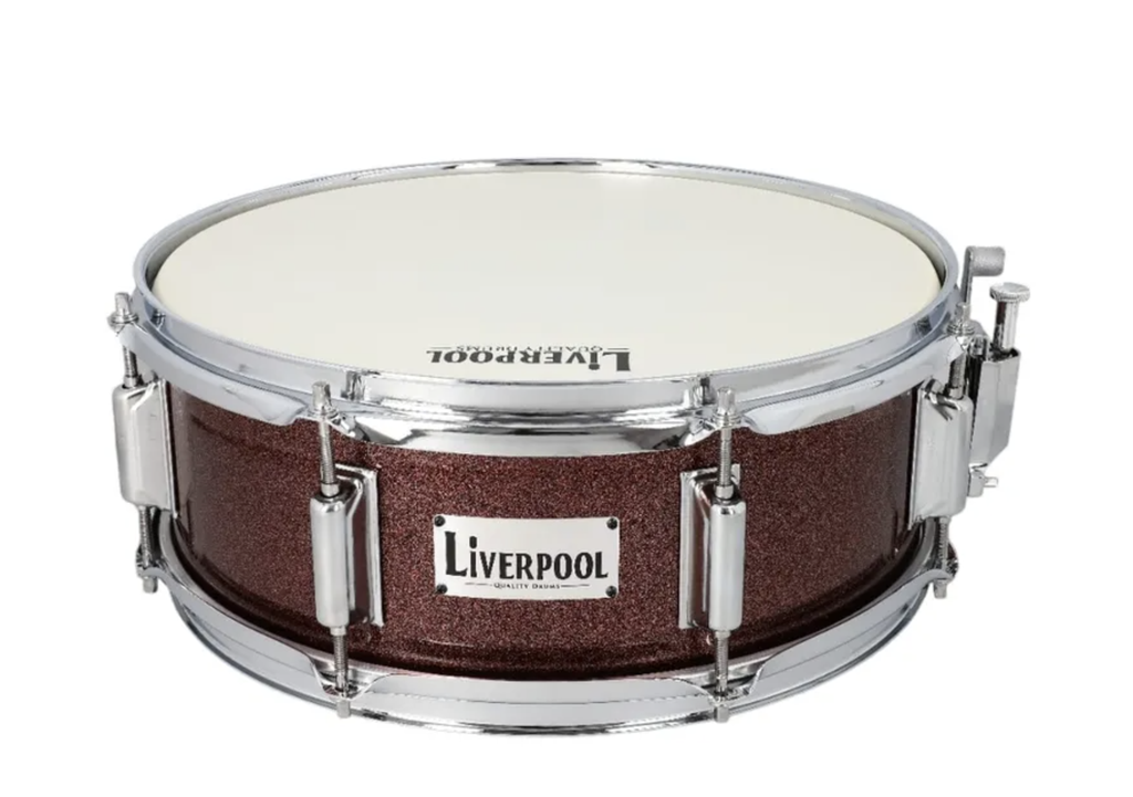 BATERIA ACUSTICA LIVERPOOL, 5PCS, ROJO PERLADO, ARO CROMADO (copia)