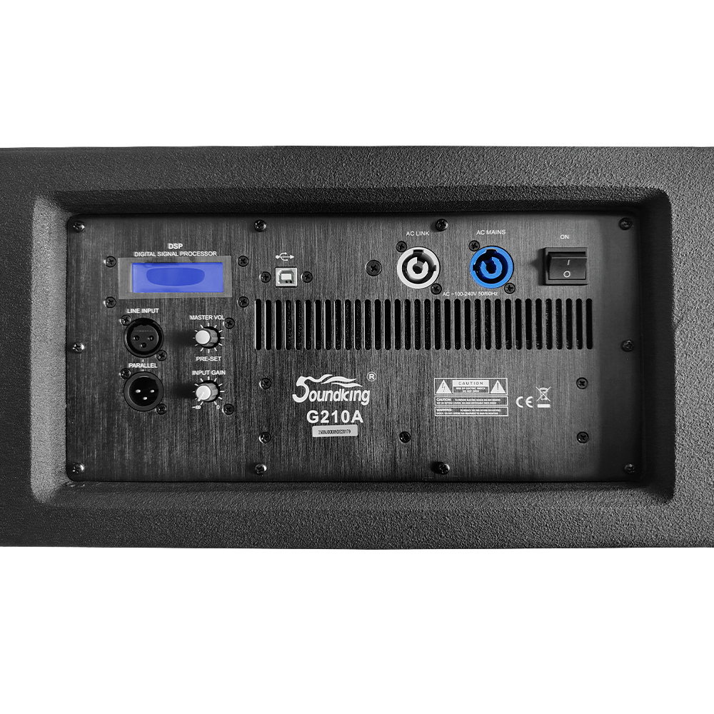 ALTAVOZ ACTIVO SOUNDKING, SISTEMA AEREO (LINE ARRAY), (2X10" / 2X1.5") 137 dB/SPL MAX, 1200 WATTS RMS