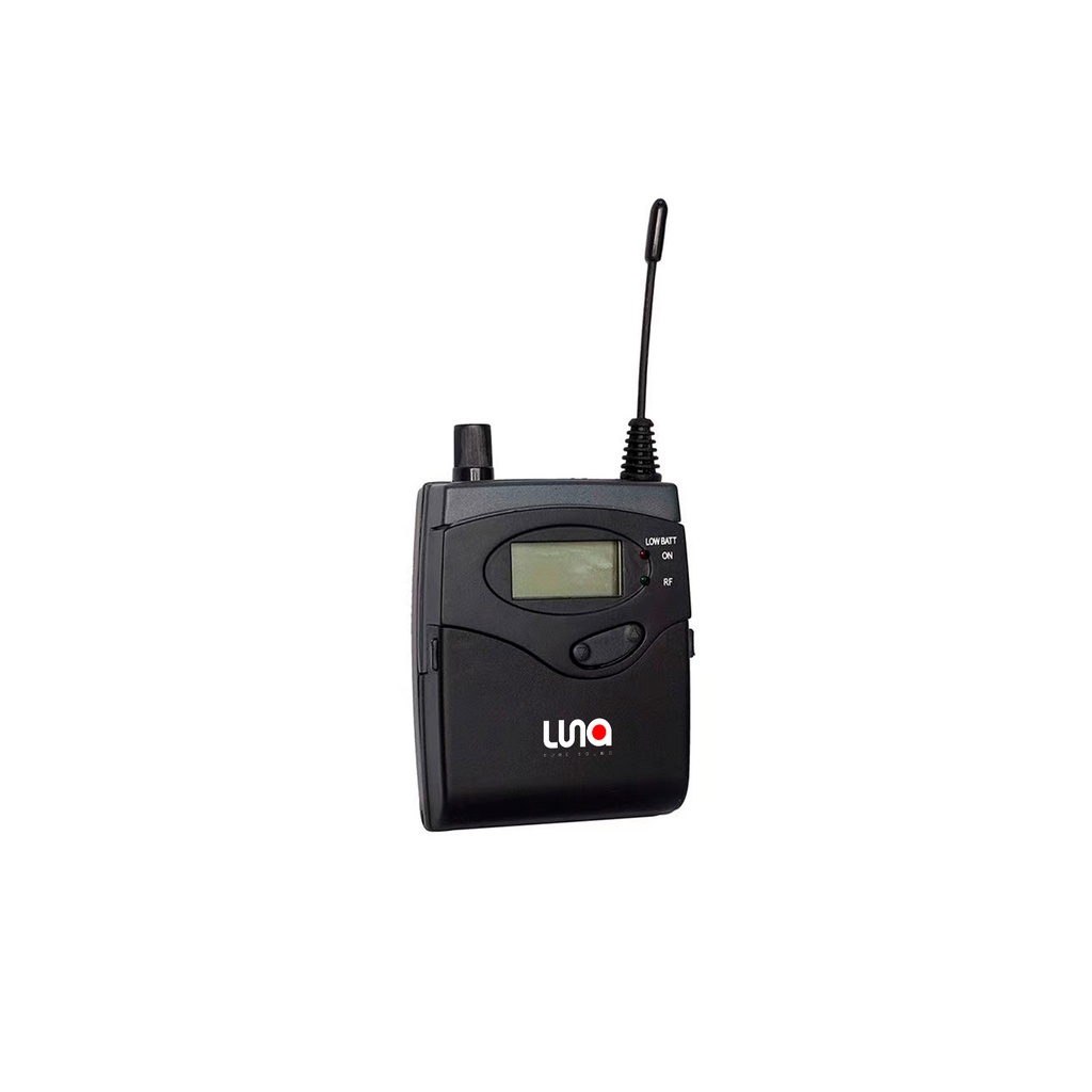BODYPACK, RECEPTOR LUNA, UHF, PARA SISTEMAS DE MONITOREO LUNA, 40 CANALES INTERCAMBIABLES, INCLUYE IN-EARS