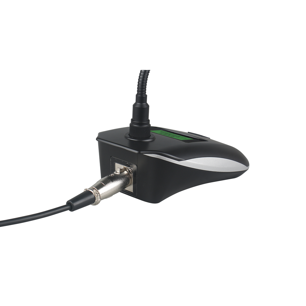 MICROFONO DE CONFERENCIA LUNA, CUELLO DE CISNE 40 CM, CONDENSADO, CARDIOIDE, INCLUYE CABLE XLR DE 8 METROS.