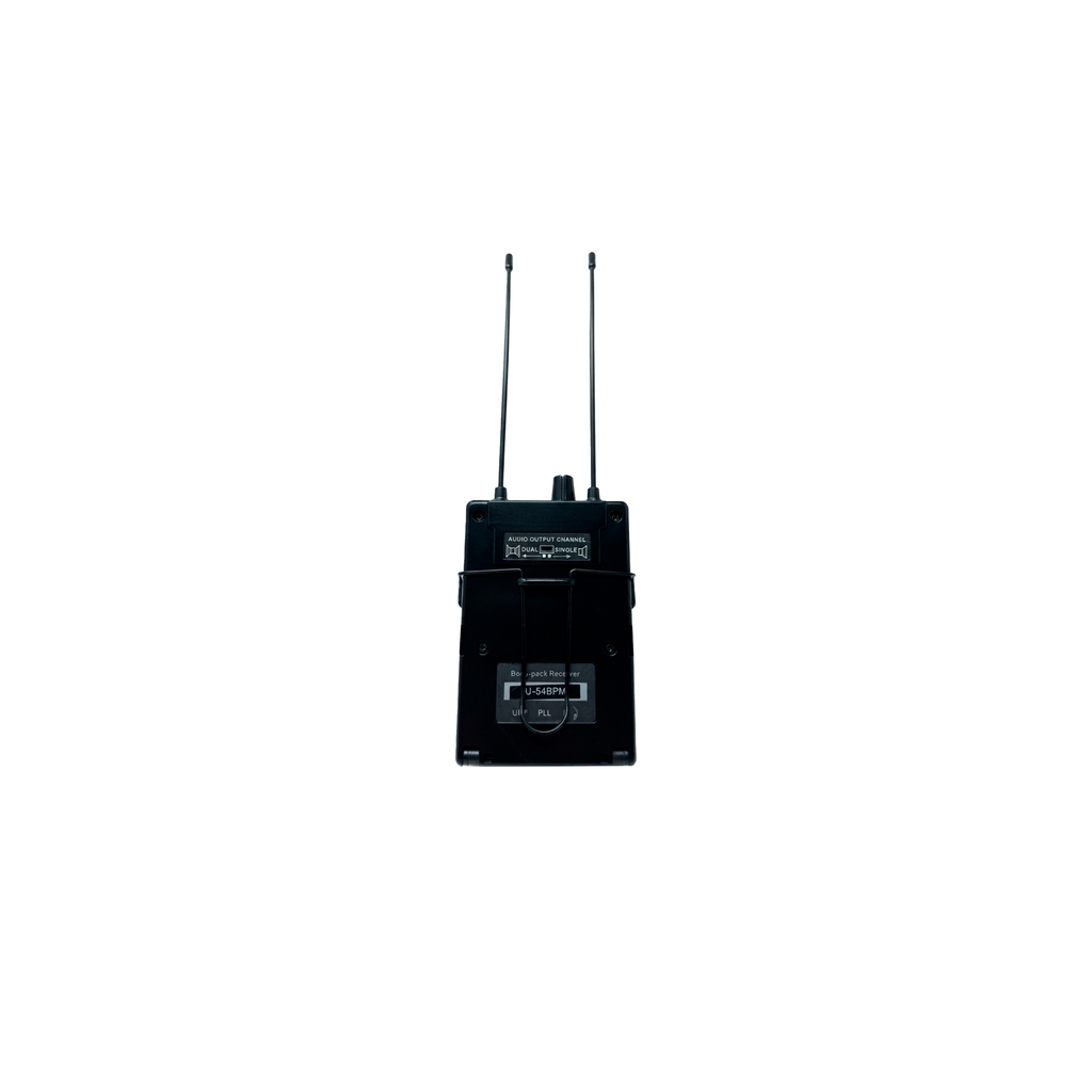 SISTEMA DE MONITOREO LUNA, UHF, INALAMBRICO, ESTEREO, INCLUYE AURICULARES Y RECEPTOR, 100 CANALES INTERCAMBIABLES, 100 METROS DE ALCANCE MAXIMO.