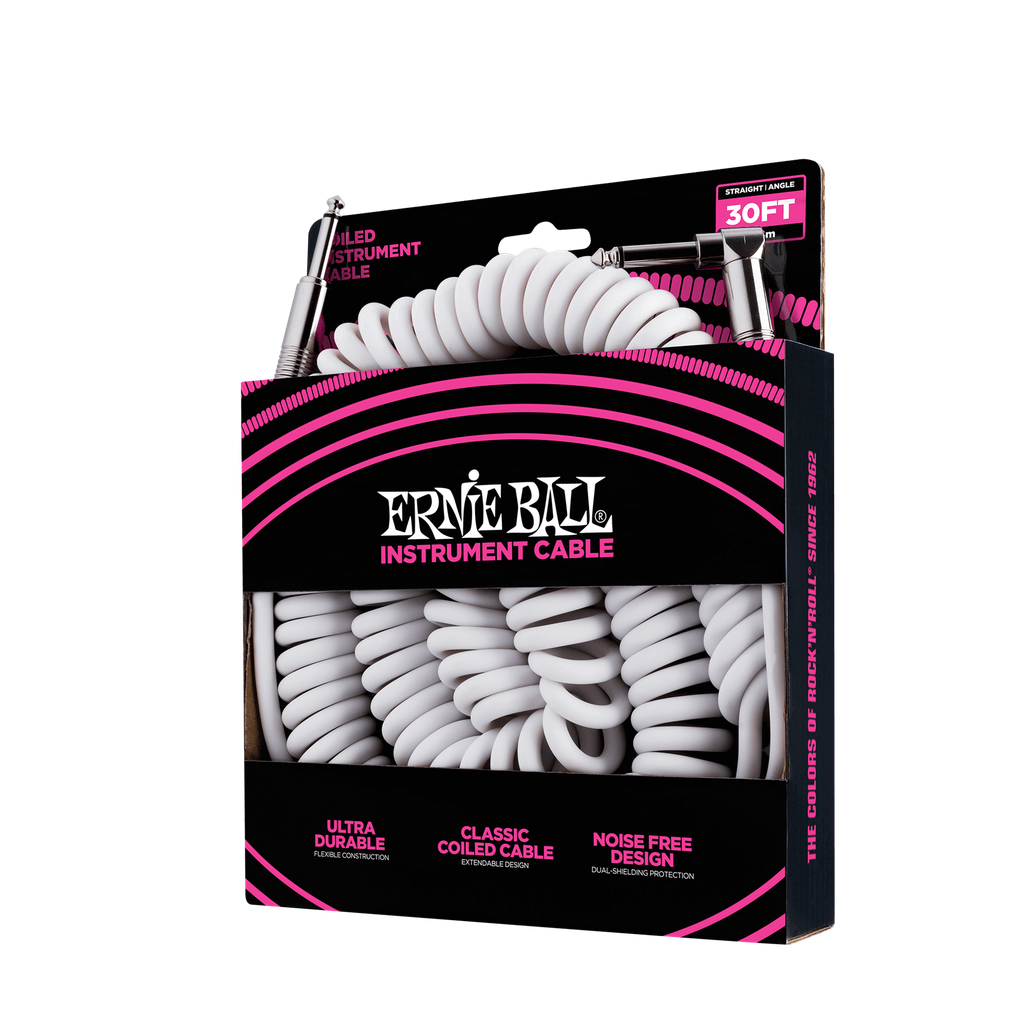 CABLE PARA INSTRUMENTO ERNIE BALL, ULTRAFLEX, 30PIES (9.14METROS), COLOR BLANCO