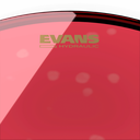 PARCHE EVANS, PARA BOMBO DE 22, DE 2 CAPA, COLOR ROJO TRANSPARENTE, HIDRAULICO