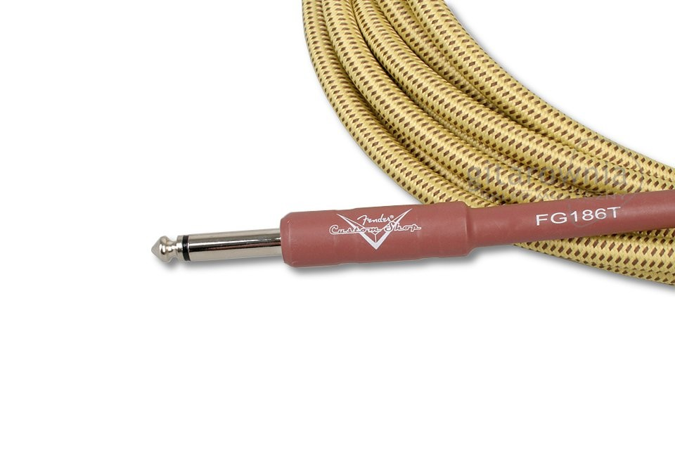 CABLE PARA INSTRUMENTO FENDER, SERIE CUSTOM SHOP, COLOR DORADO CON RAYAS CAFE, 10 PIES (3METROS) 0990820028