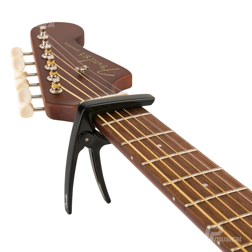 CAPODASTRO FENDER, PARA GUITARRA ACUSTICA / ELECTRICA, METAL, COLOR NEGRO