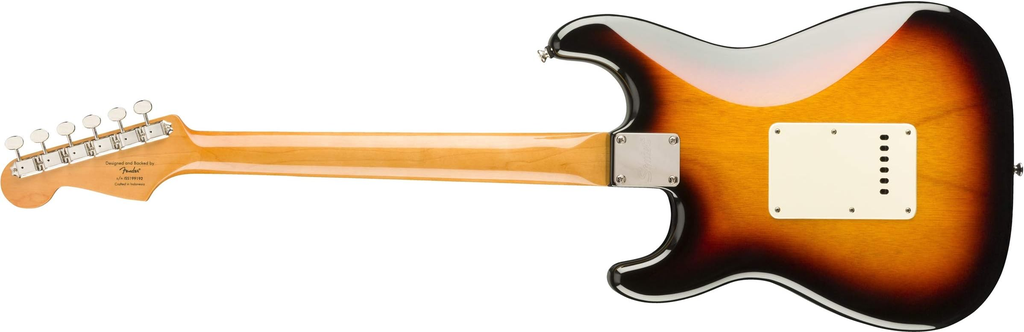 GUITARRA ELECTRICA FENDER, SERIE SQUIER , STRATOCASTER, CLASICA 60S, COLOR RAYO SOLAR FENDER, DIAPASON DE LAUREL INDIO