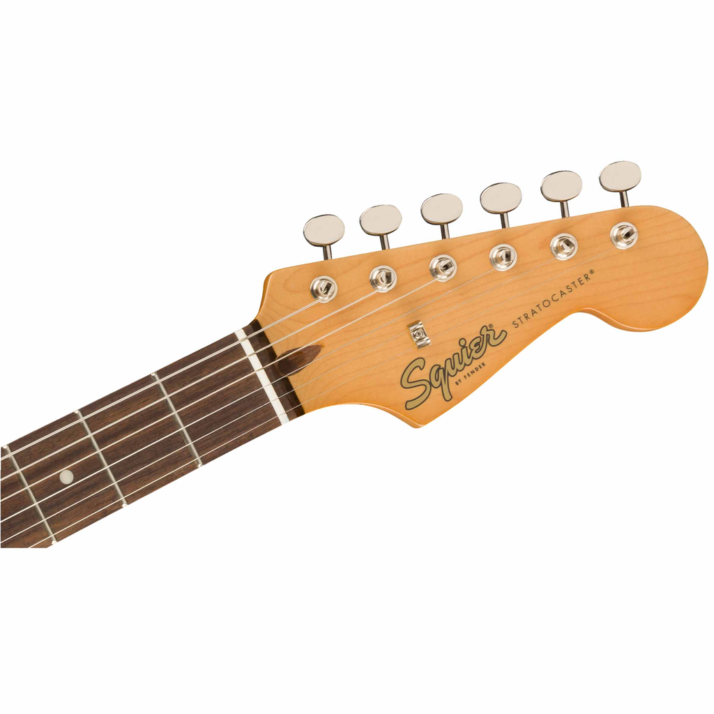 GUITARRA ELECTRICA FENDER, SERIE SQUIER , STRATOCASTER, CLASICA 60S, DIAPASON DE LAUREL, COLOR ROJO CLASICO FENDER