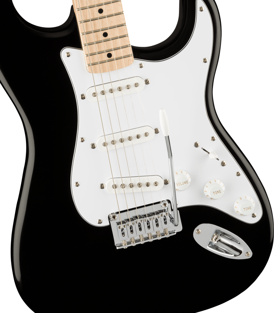 GUITARRA ELECTRICA FENDER, SERIE SQUIER AFFINITY, STRATOCASTER, COLOR NEGRO/BLANCO