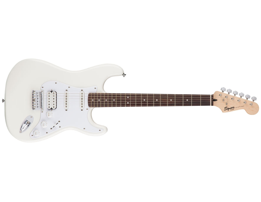 GUITARRA ELECTRICA SQUIER BY FENDER, SERIE BULLET STRAT HSS HT AWT, COLOR CREMA