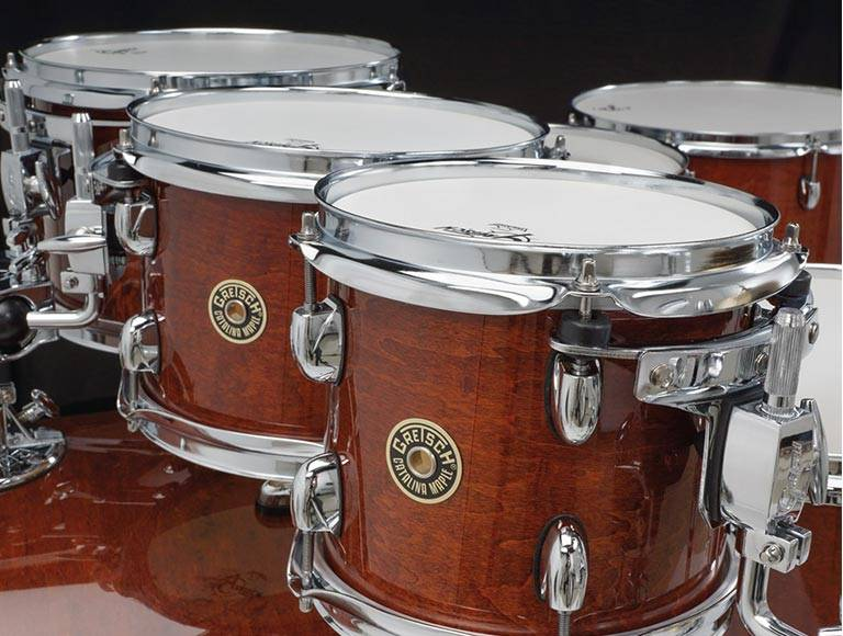 BATERIA ACUSTICA GRETSCH, SERIE CATALINA MAPLE COLOR WALNUT GLAZE LAC, 7 PCS, CONSTRUIDA CON 7 CAPAS EXTERNAS DE ARCE