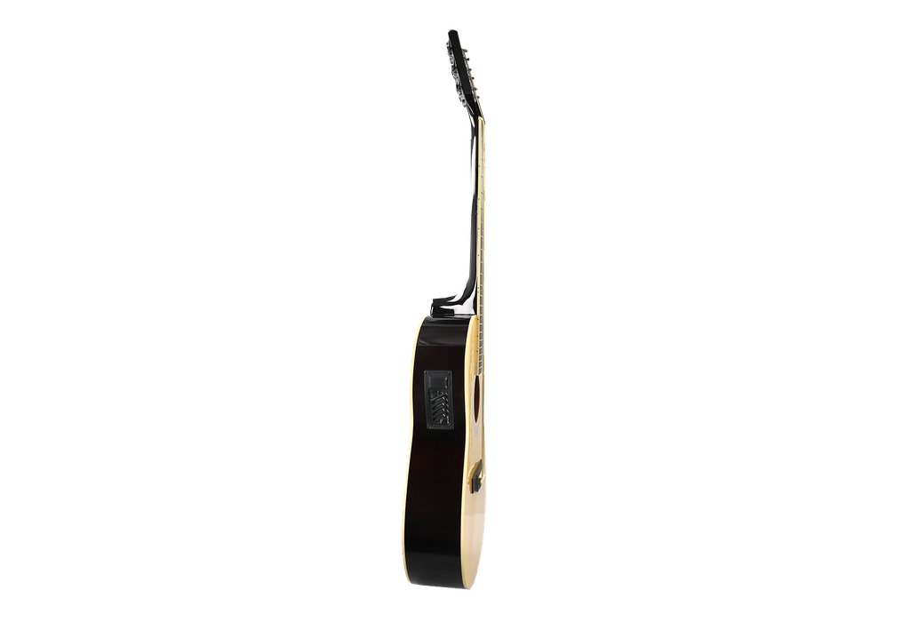 GUITARRA ELECTROACUSTICA LIVERPOOL, DE 38" CURTAWAY, COLOR AMARILLA, CON FUNDA