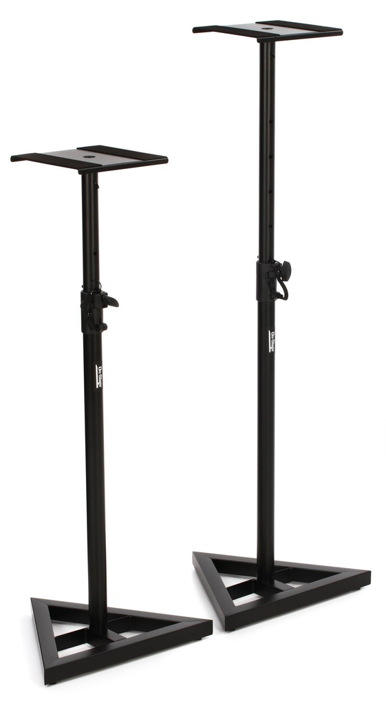 PEDESTAL PARA MONITOR ON-STAGE, INCLUYE 2 PEDESTALES, ALTURA MAXIMA 135CM, NEGRO