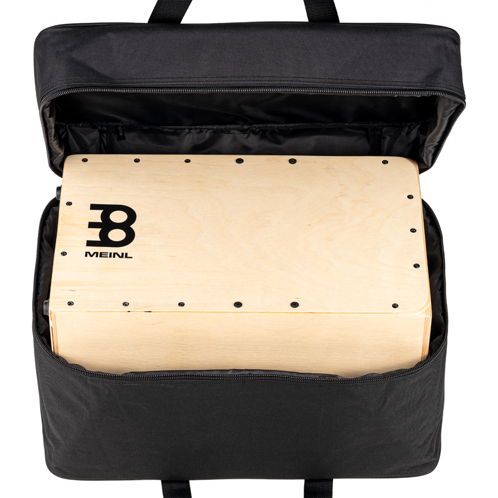 FUNDA PARA CAJON PERUANO MEINL, NAILON ACOLCHADO, COSTURAS REFORZADAS, COLOR NEGRO